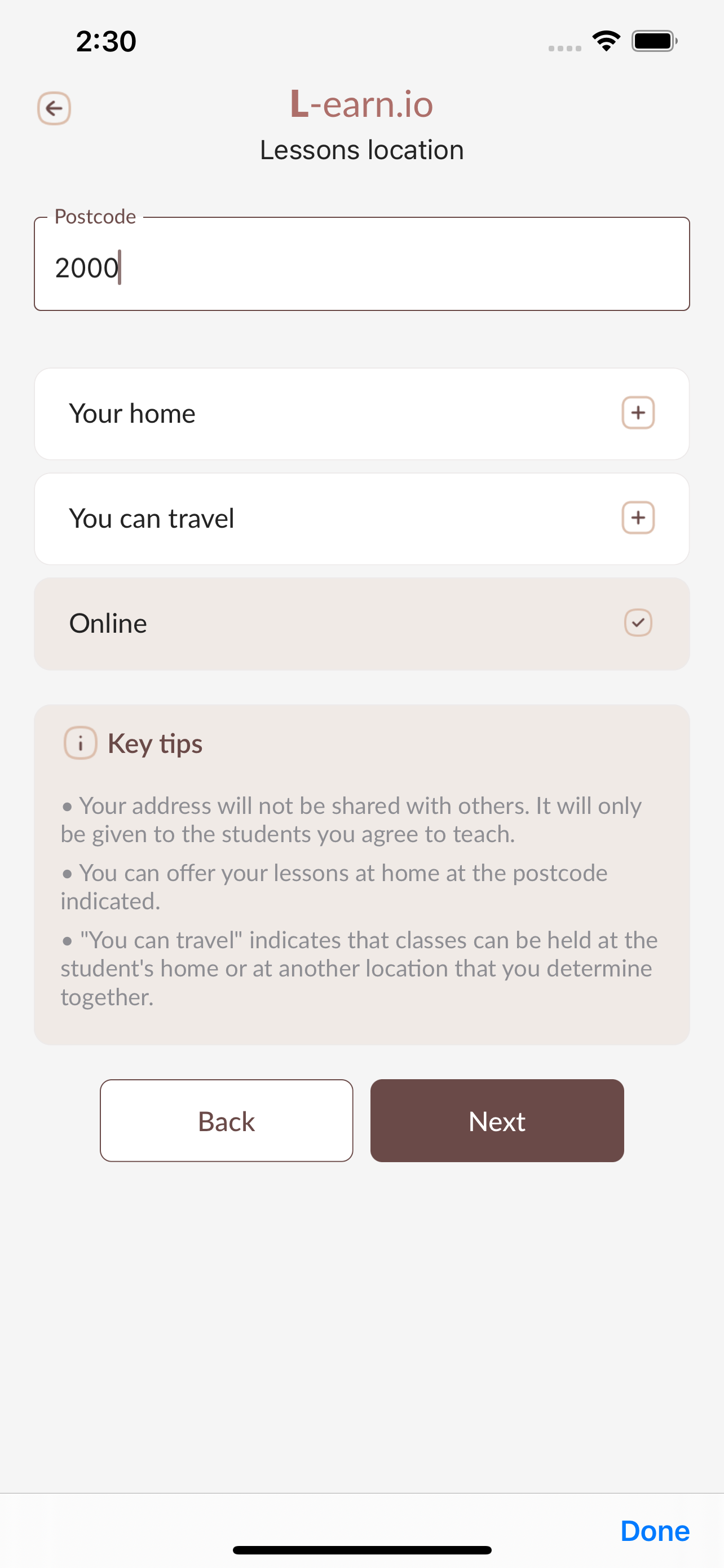 listing