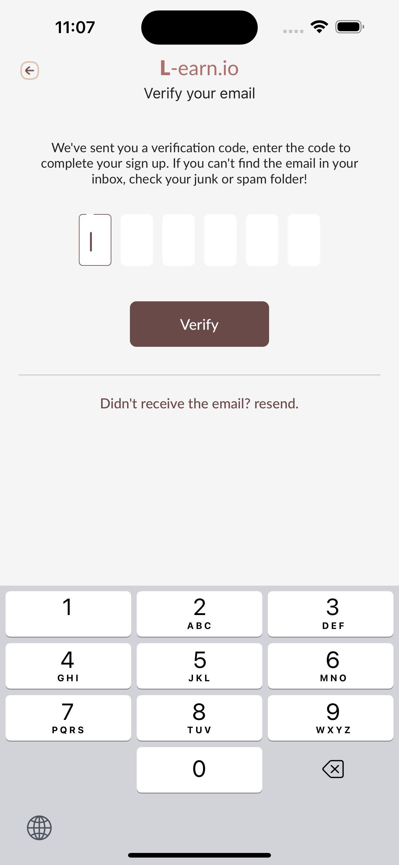 Verify email